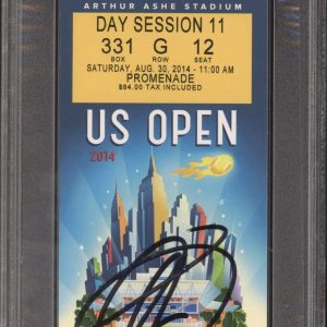 Novak Djokovic Signed 2014 US OPEN 3rd Round Ticket Stub PSA GEM MINT 10 AUTO