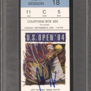 Andre Agassi Signed 1994 US OPEN CHAMPION Tennis Ticket Stub PSA GEM MT 10 AUTO