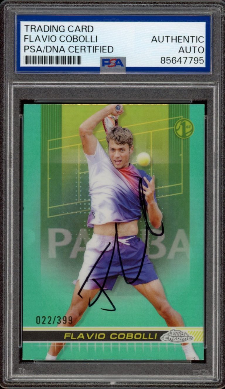2024 Topps Chrome #196 Flavio Cobolli Signed 1st Aqua Refractor /399 PSA AUTO RC