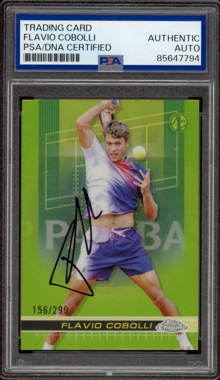 2024 Topps Chrome #196 Flavio Cobolli Signed 1st Lime Refractor /299 PSA AUTO RC