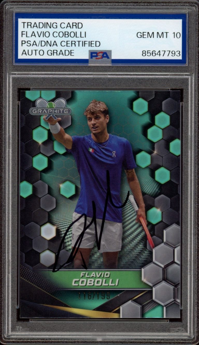 2024 Topps Graphs #151 Flavio Cobolli Aqua Refractor /199 PSA GEM MT 10 AUTO RC