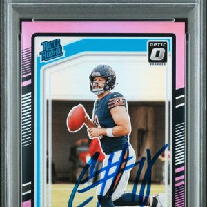 Caleb Williams Signed 2024 Donruss #327 Optic Pink Rated Rookie RC Auto PSA/DNA