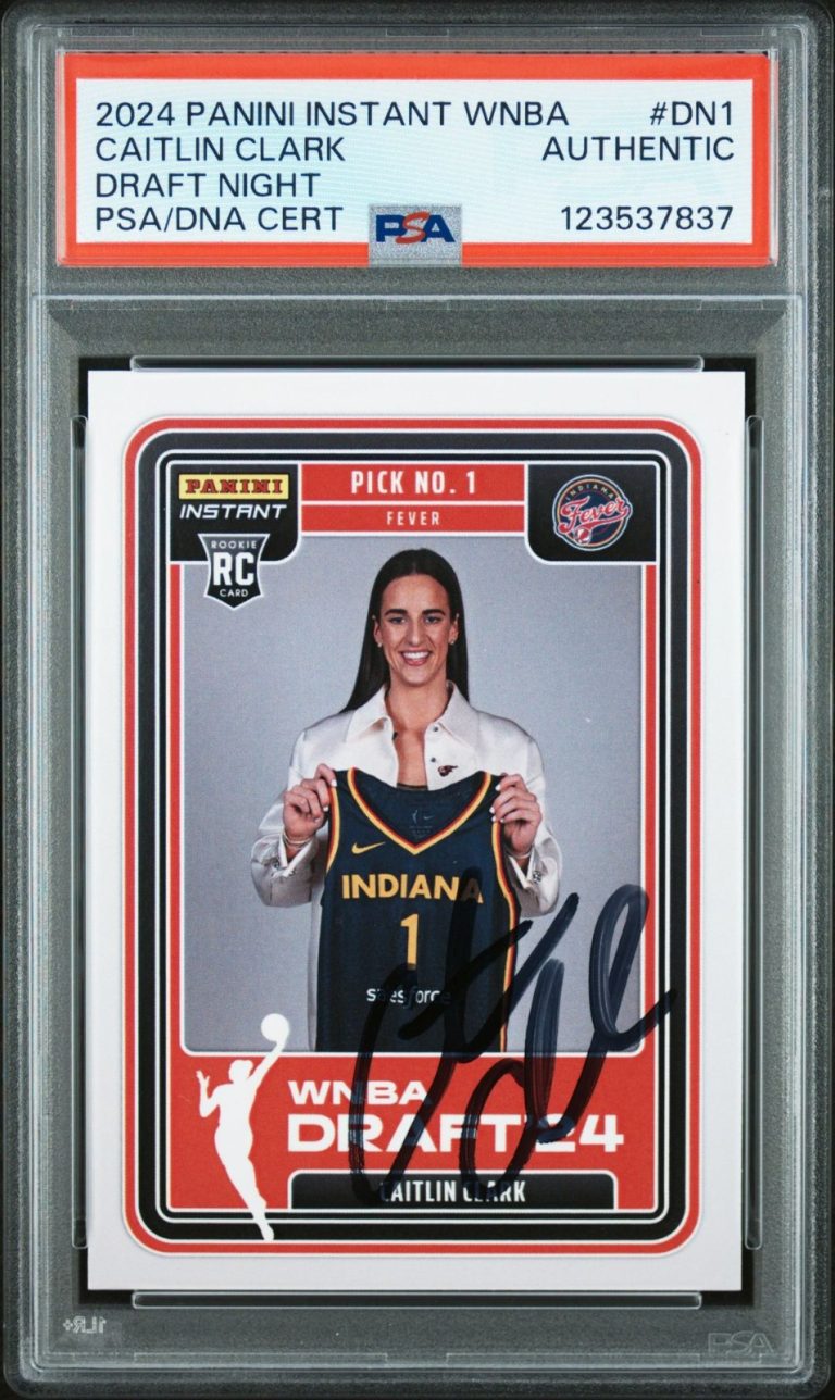 Caitlin Clark Signed 2024 Panini Instant WNBA #DN1 Draft Night Rookie Auto PSA