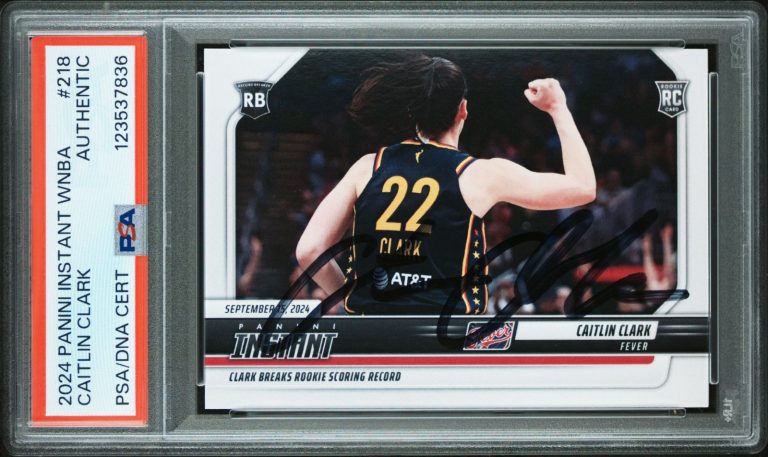 Caitlin Clark Signed 2024 Panini Instant #218 Rookie Basketball RC Auto PSA/DNA
