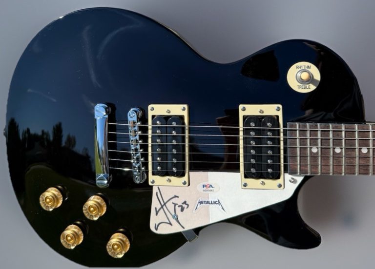 James Hetfield Autographed Metallica Les Paul Epiphone Electric Guitar PSA/DNA