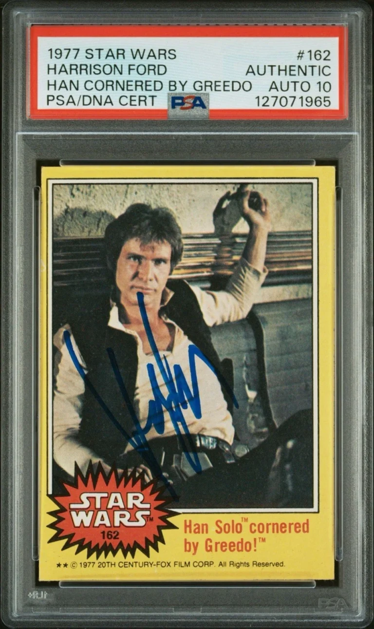 1977 TOPPS STAR WARS #162 HARRISON FORD SIGNED HAN SOLO ROOKIE PSA GEM 10 AUTO COLLECTIBLE MEMORABILIA