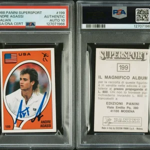 1988 Panini Supersport #199 Andre Agassi Signed Tennis Rookie PSA GEM 10 AUTO