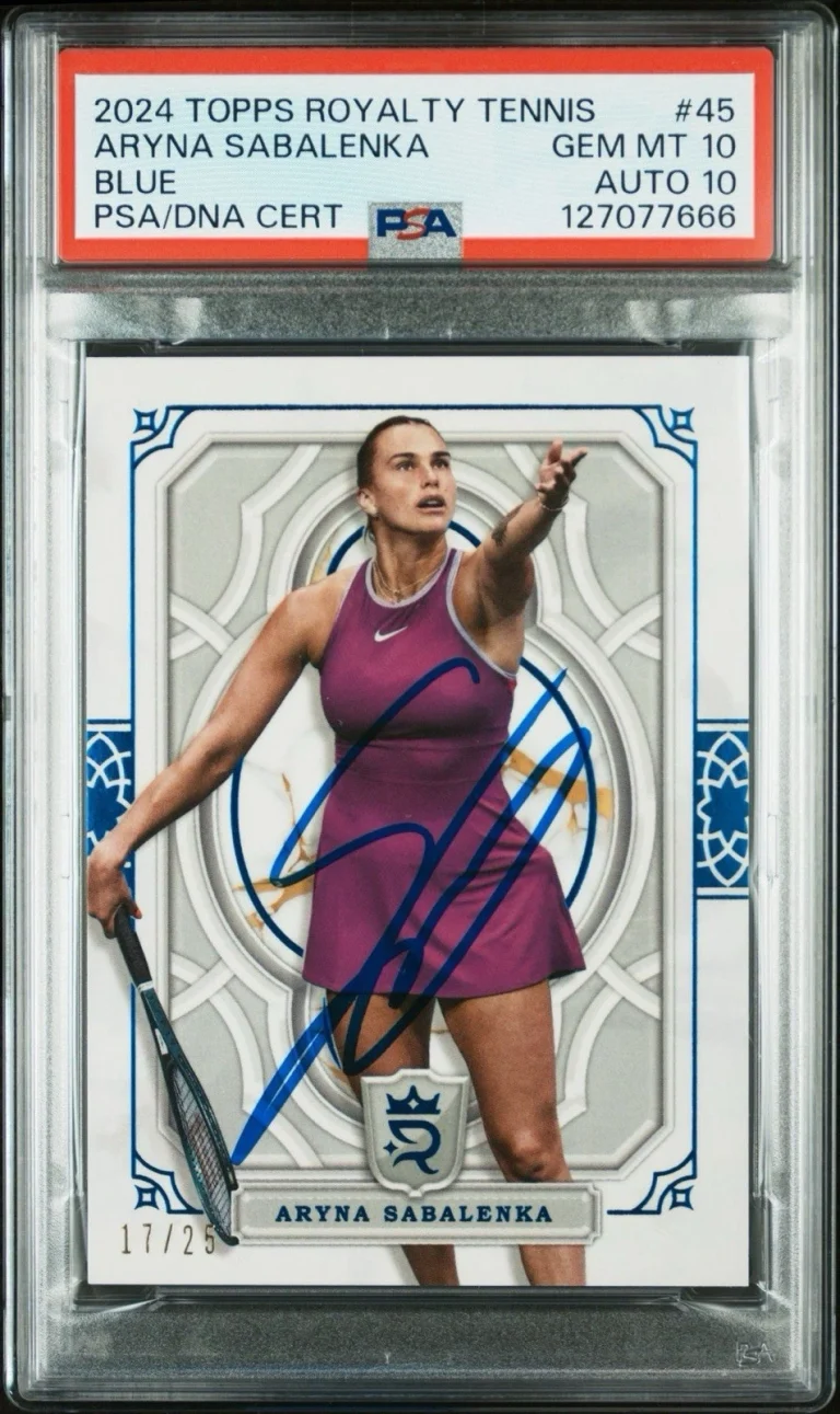 2024 Topps Royalty Tennis #45 Aryna Sabalenka Signed Blue Auto /25 PSA 10/10 RC
