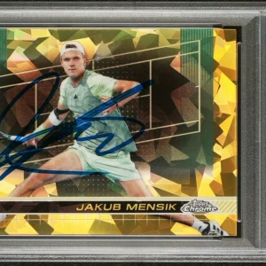 2024 Topps Chrome Tennis #193 Jakub Mensik Gold Sapphire Rookie /50 Auto PSA 9