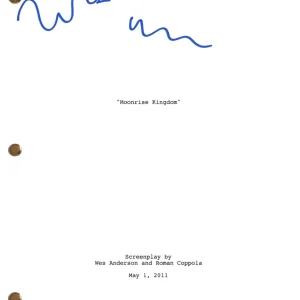 Wes Anderson Signed "Moonrise Kingdom" Autograph Full Movie Script Beckett COA