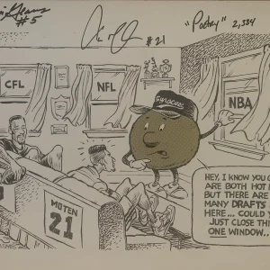 LAWRENCE MOTEN+MARVIN GRAVES HAND SIGNED ORIGINAL ARTWORK 1994+COA     SYRACUSE