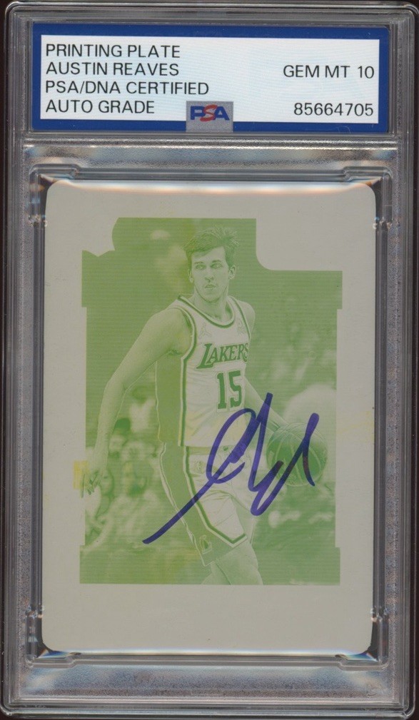 2021 Panini One & One #141 Austin Reaves Rookie Printing Plate 1/1 PSA AUTO 10