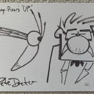 PETE DOCTER HAND SIGNED ORIGINAL "UP" ARTWORK ON 9x12 CANVAS      RARE       JSA