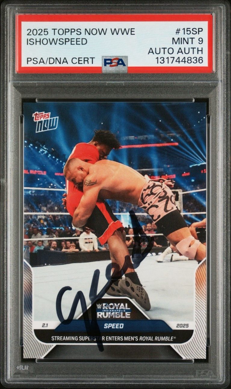 2025 Topps Now WWE #15SP IShowSpeed Signed Short Print Rookie Auto PSA MINT 9 RC