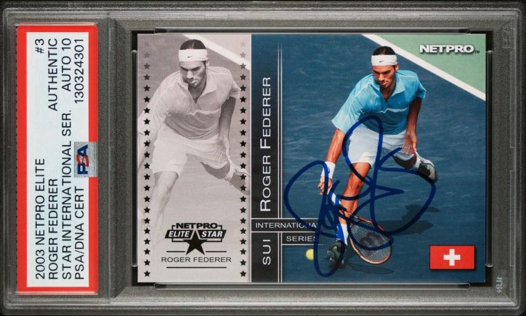 2003 NetPro Elite #3 Roger Federer Star International Rookie /500 PSA AUTO 10 RC