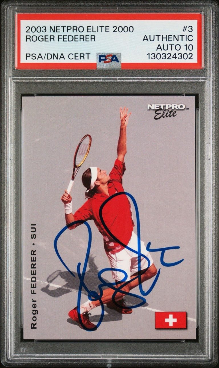 2003 NetPro Elite #3 Roger Federer Signed Rookie Card /2000 PSA GEM 10 AUTO RC