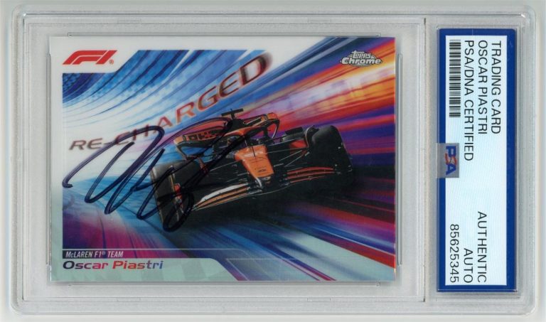 Oscar Piastri Signed 2024 Topps Chrome Formula 1 F1 #RECH-8 Auto PSA/DNA