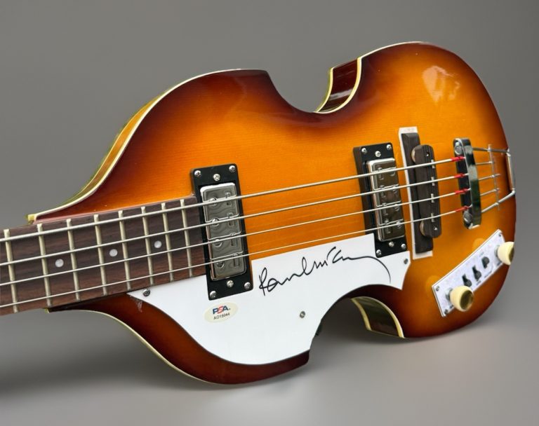 Paul McCartney Autographed Left Handed Hofner Bass Guitar PSA/DNA COA Beatles