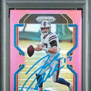 Josh Allen Signed 2021 Panini NFL Prizm Pink Buffalo Bills #117 MVP Auto PSA/DNA