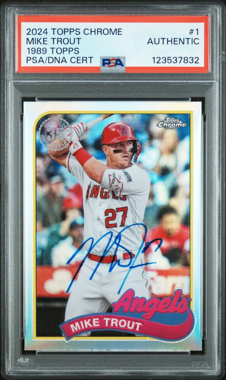 Mike Trout Signed Autographed 2024 Topps Chrome #89CB-1 1989 Refractor PSA/DNA