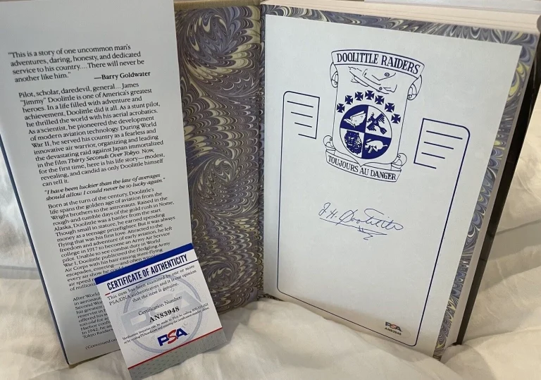 JIMMY DOOLITTLE SIGNED I COULD NEVER BE SO LUCKY AGAIN BOOK PSA DNA COA