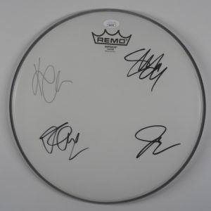 Skillet JSA Fully Signed Autograph Drum Head 12"