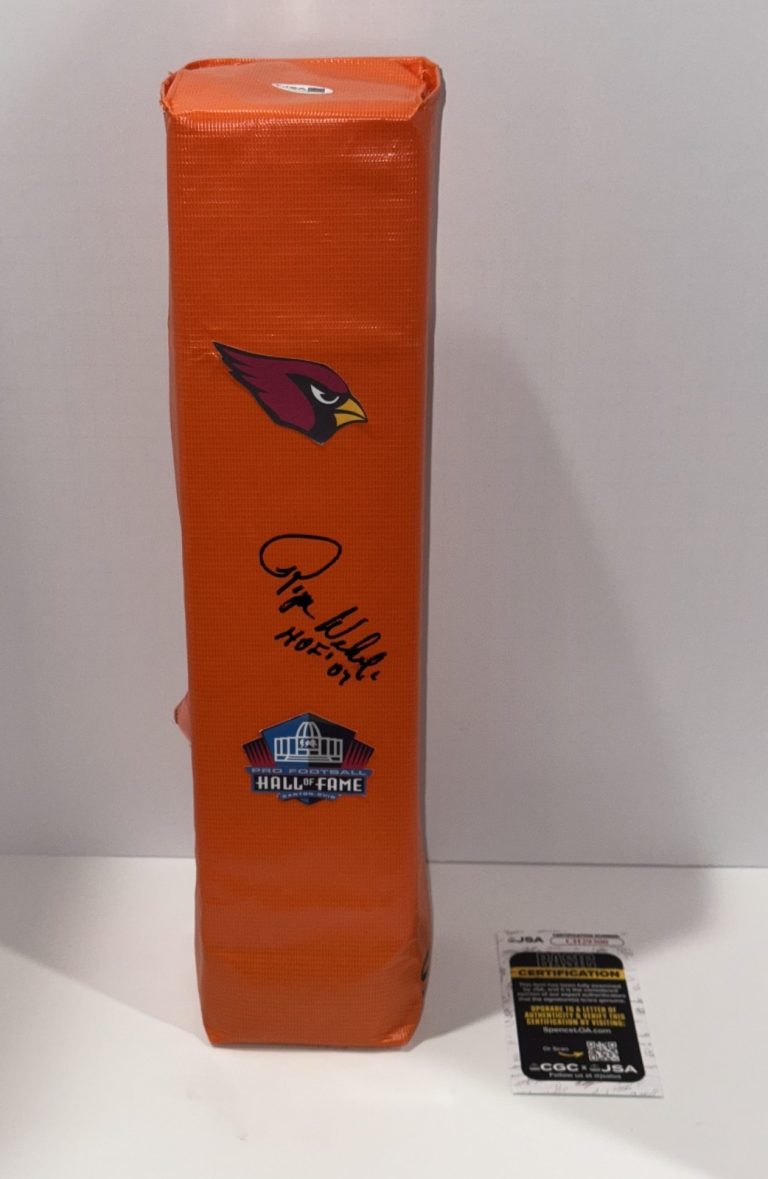 ROGER WEHRLI SIGNED TOUCHDOWN PYLON ST. LOUIS CARDINALS FOOTBALL HOF JSA COA