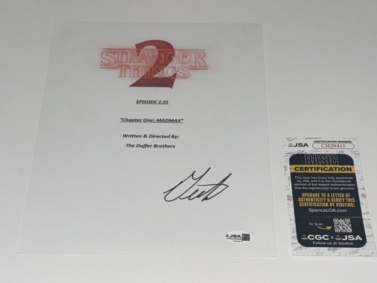 GATEN MATARAZZO SIGNED STRANGER THINGS 2 CHAPTER ONE MADMAX SCRIPT JSA COA