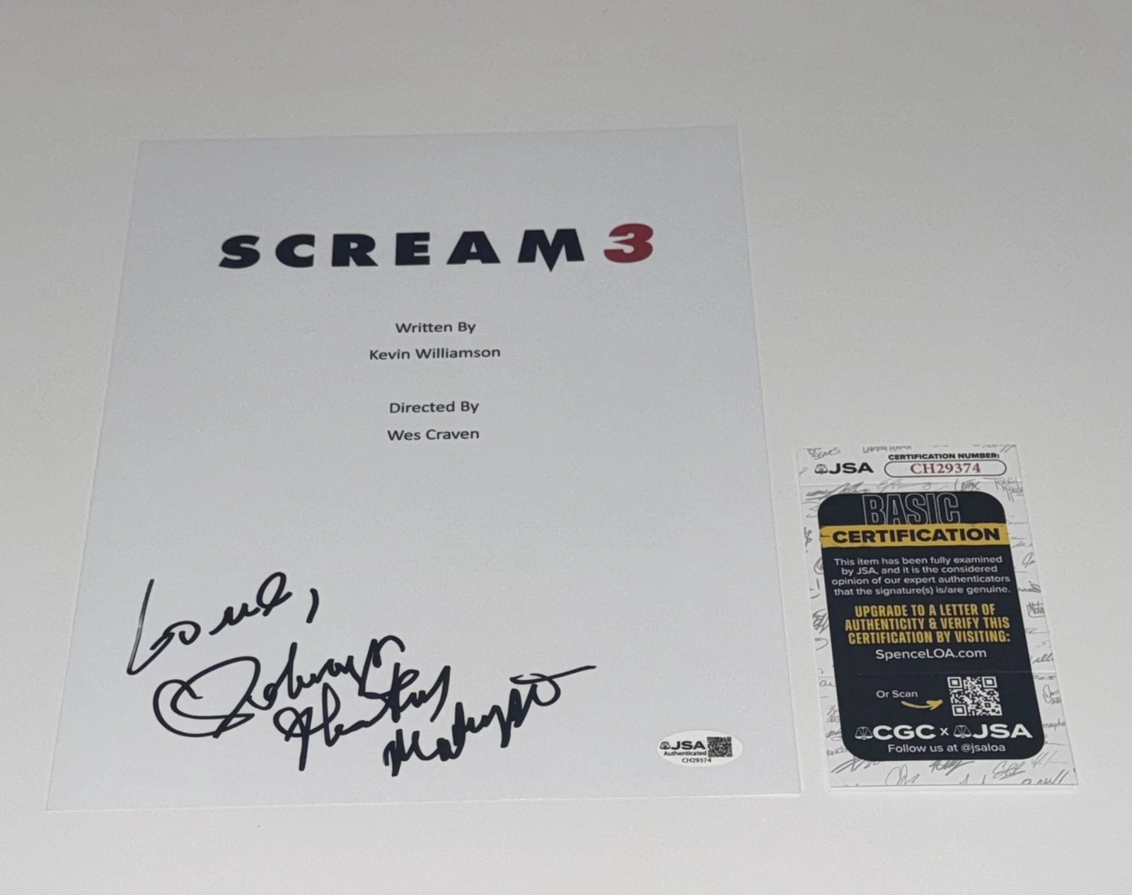 HEATHER MATARAZZO SIGNED SCREAM 3 FULL MOVIE SCRIPT JSA COA | Autographia