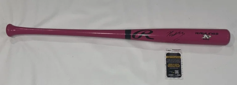 NICK KURTZ SIGNED FULL SIZE PINK RAWLINGS BAT OAKLAND ATHLETICS A'S JSA COA