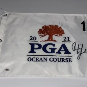 PHIL MICKELSON SIGNED 2021 PGA CHAMPIONSHIP OCEAN COURSE PIN FLAG KIAWAH PSA COA