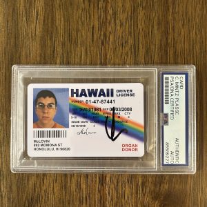 ‘Christopher Mintz-Plasse’ Signed Mclovin Fake ID License Superbad PSA Slab