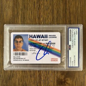 ‘Christopher Mintz-Plasse’ Signed Mclovin Fake ID License Superbad PSA Slab