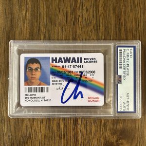 ‘Christopher Mintz-Plasse’ Signed Mclovin Fake ID License Superbad PSA Slab