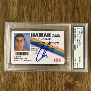 ‘Christopher Mintz-Plasse’ Signed Mclovin Fake ID License Superbad PSA Slab