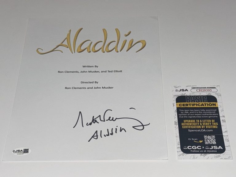 SCOTT WEINGER SIGNED ALADDIN FULL MOVIE SCRIPT JSA COA