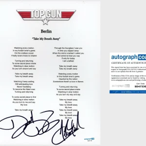 ‘John Crawford & David Diamond’ ‘Berlin’ Band Signed Lyric Sheet ACOA