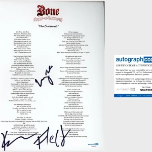 ‘BONE THUGS N HARMONY’ Signed Lyric Sheet ‘Krayzie, Layzie, & Flesh’ ACOA Rap