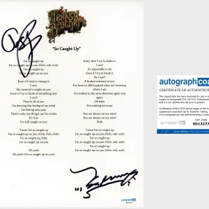 ‘The Teskey Brothers’ Band Duo Signed Lyric Sheet ‘So Caught Up’ ACOA PROOF