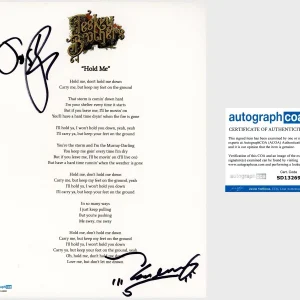 ‘The Teskey Brothers’ Band Duo Signed Lyric Sheet ‘Hold Me’ ACOA PROOF