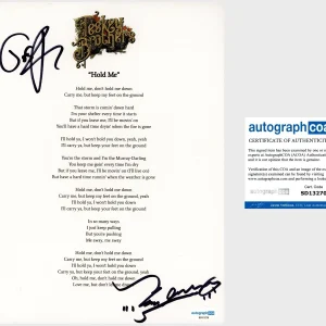 ‘The Teskey Brothers’ Band Duo Signed Lyric Sheet ‘Hold Me’ ACOA PROOF
