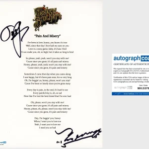‘The Teskey Brothers’ Band Duo Signed Lyric Sheet ‘Pain And Misery’ ACOA PROOF