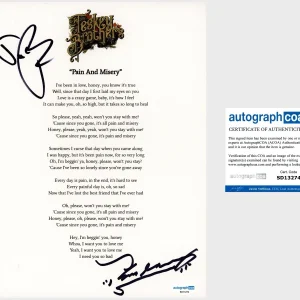 ‘The Teskey Brothers’ Band Duo Signed Lyric Sheet ‘Pain And Misery’ ACOA PROOF
