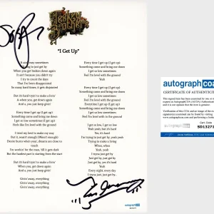 ‘The Teskey Brothers’ Band Duo Signed Lyric Sheet ‘I Get Up’ ACOA PROOF