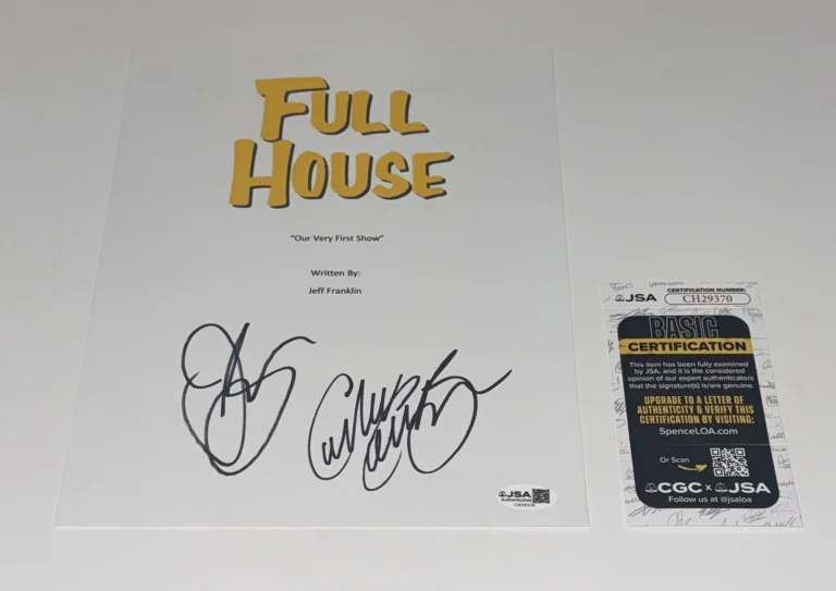 CANDACE CAMERON BURE & JODIE SWEETIN SIGNED FULL HOUSE PILOT SCRIPT JSA COA