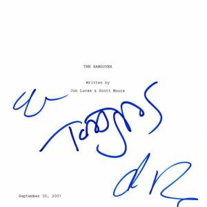 TODD PHILLIPS, JUSTIN BARTHA, KEN JEONG SIGNED AUTOGRAPH - THE HANGOVER SCRIPT