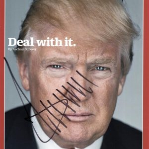Donald Trump Signed Autograph 11x14 Photo - Time Magazine Deal With It JSA COA