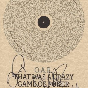 OAR Full Band x5 Signed Autograph That Was a Crazy Game of Poker Lyric Sheet JSA