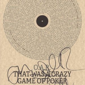 OAR Full Band Complete Signed Autograph Crazy Game of Poker Lyric Sheet JSA COA