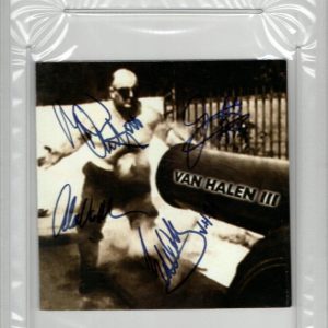 VAN HALEN FULL BAND X4 SIGNED AUTOGRAPH VAN HALEN III PSA SLABBED CD COVER EDDIE